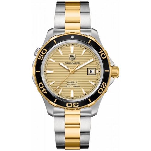 Tag Heuer Aquaracer Gold Dial Calibre 5 500M Men's Watch WAK2121-BB0835